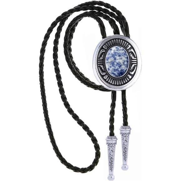 Bolo Tie Leather Necktie, 012 - Picture 1 of 5
